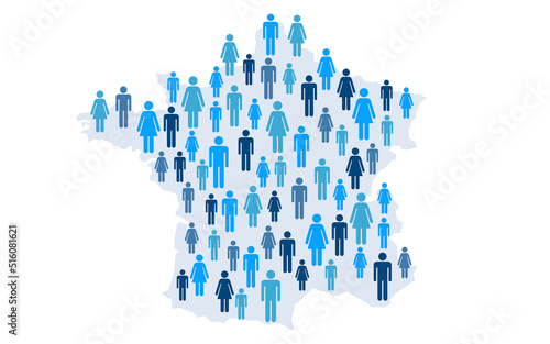 Slika na platnu Population map of France