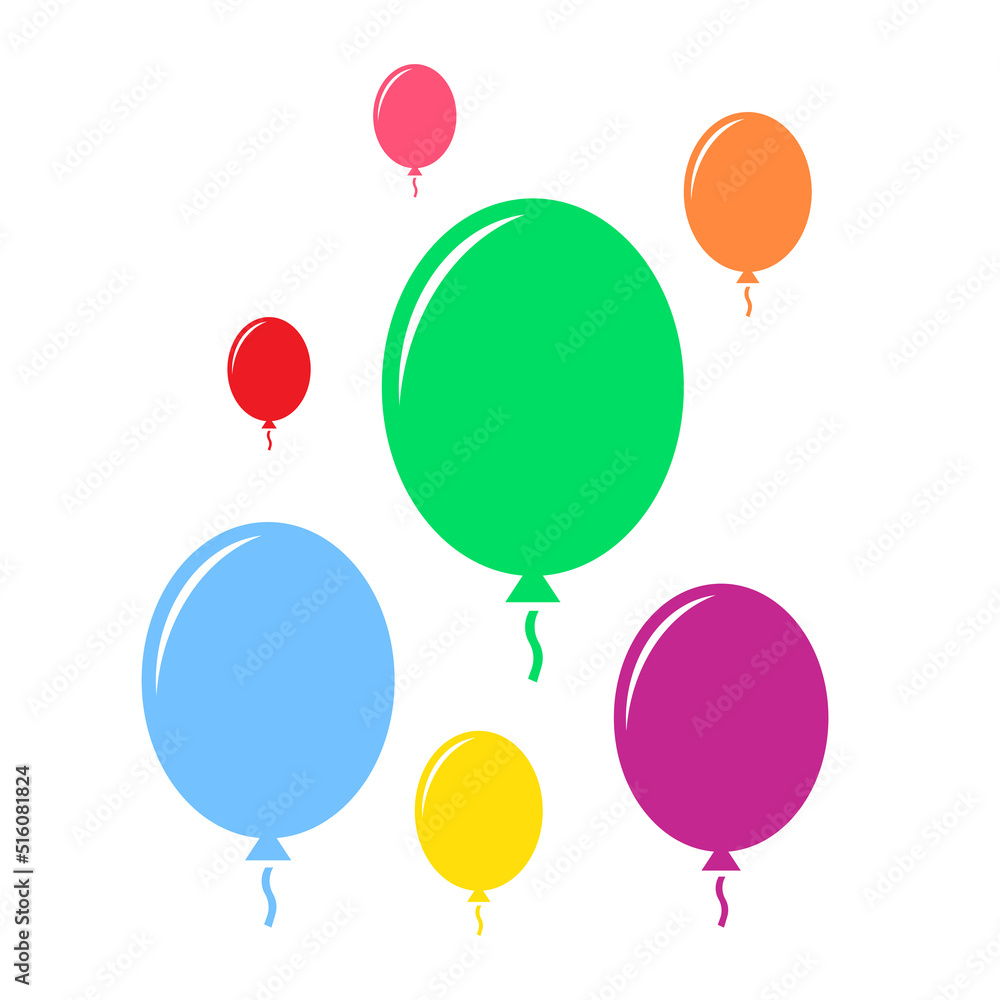 Naklejka premium Celebration balloon colorful silhouette icon clipart. jpeg image illustration balloon clipart vector illustration or clipart