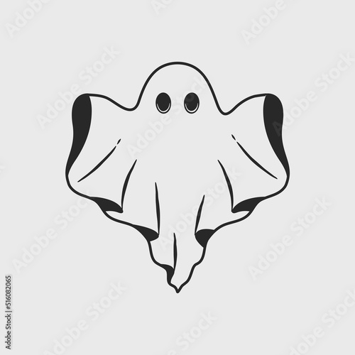 Vintage Ghost logo  icon. Ghost isolated on white background. Vector illustration 