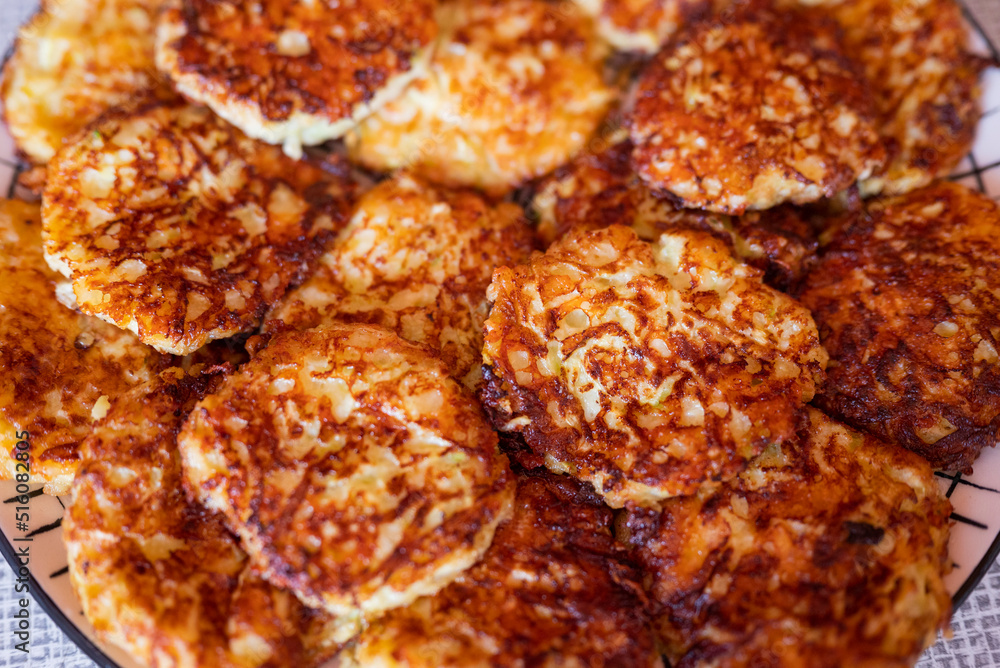 potato pancakes fried close-up on a plate potato pancakes fried close-up on a plate