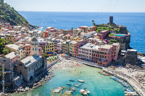 Canvas Print view of the town vernazza Italy Cinque Terre