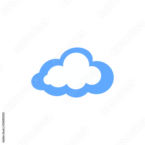 Cloud, vector illustration blue and white color.
