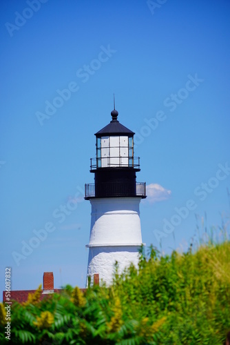 The Portland Head Lighthouse in Cape Elizabeth  Maine  USA