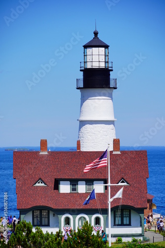 Atlantic ocean beach in the state of Maine, USA 