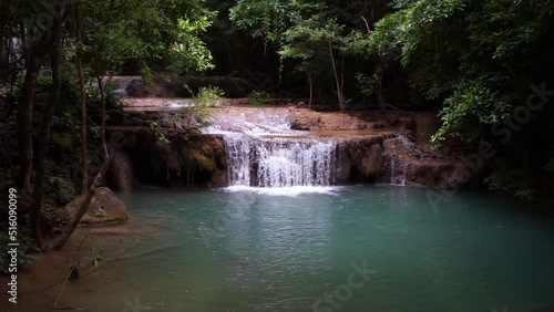 Waterfall beautiful rainforest nature in Thailand