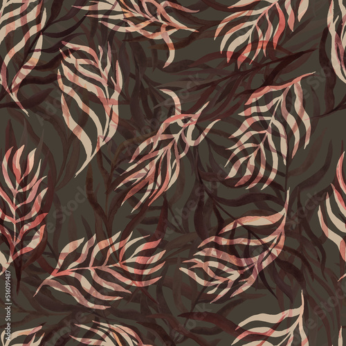 autumn branches with leaves seasonal seamless pattern