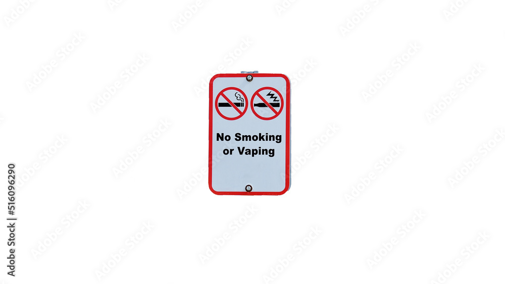 No Vaping & No Smoking sign on white background No Vaping & No Smoking sign on white background