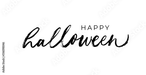 Happy halloween modern vector calligraphy. Hand drawn creative calligraphy and brush pen lettering. Holiday greeting card and invitation, flyers, posters, banner. Happy Halloween hand drawn lettering