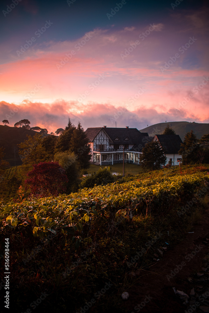 sunset in the mountains