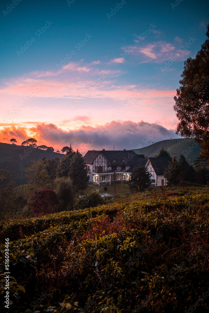 sunset in the mountains