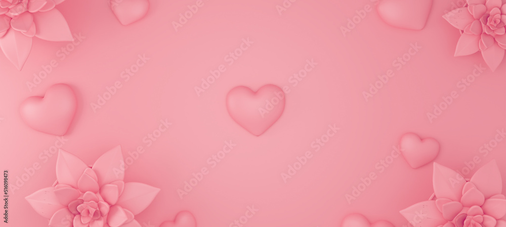 3d background Mother's day theme with pink Flowers - 3D render 3d background Mother's day theme with pink Flowers - 3D render