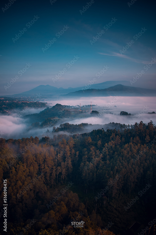 sunset in the mountains