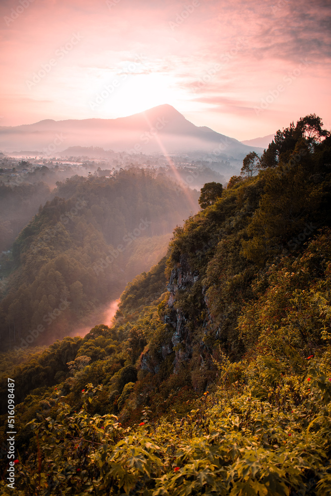 sunset in the mountains