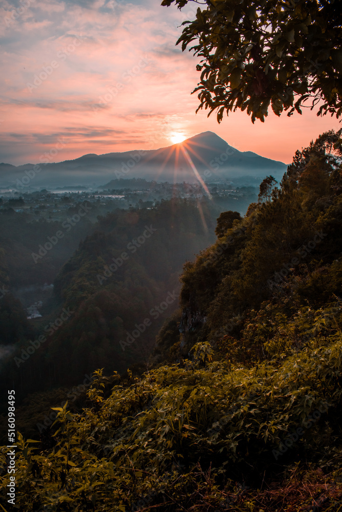 sunset in the mountains