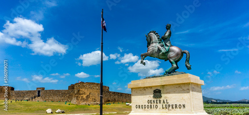 Ancient Columbian San Felipe Fort Bastion or Fortaleza de San Felipe in Puerto Plata built in 1577 - July 2022