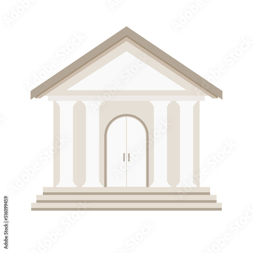 Court House Icon Clipart Vector Illustration for Simple Flat Public Building Animated Image