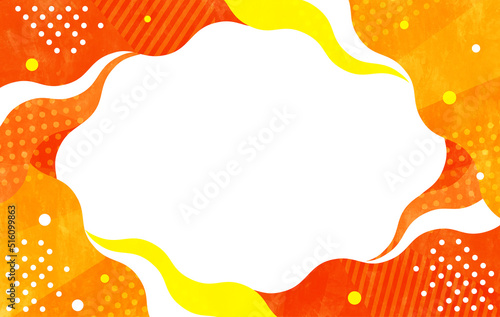 テクスチャー効果でアナログ風。ポップなフレーム背景素材。