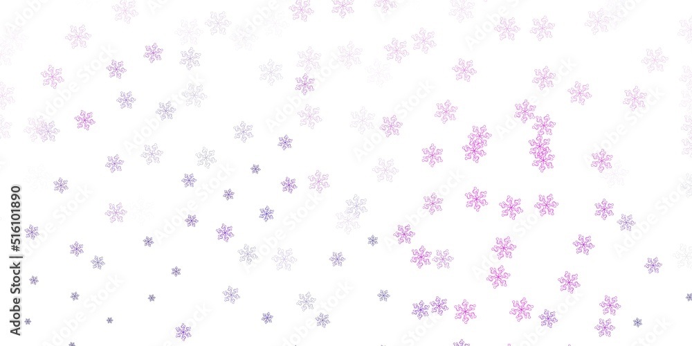 Light purple vector doodle background with flowers.