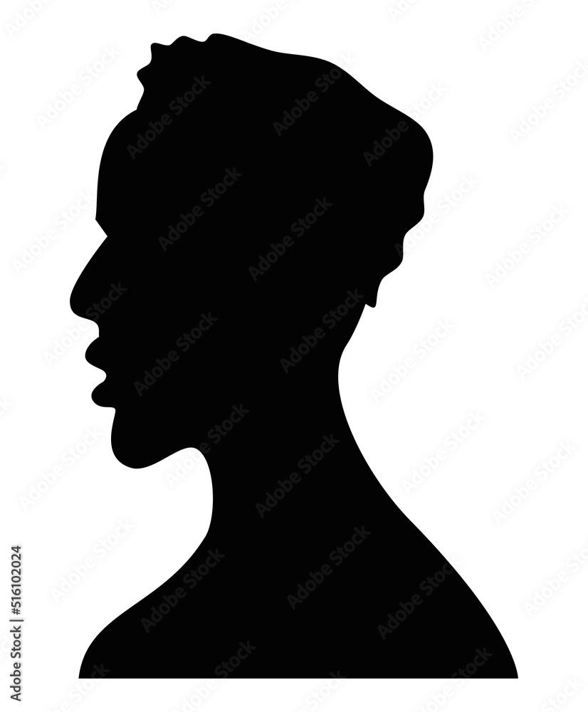 afro man profile silhouette