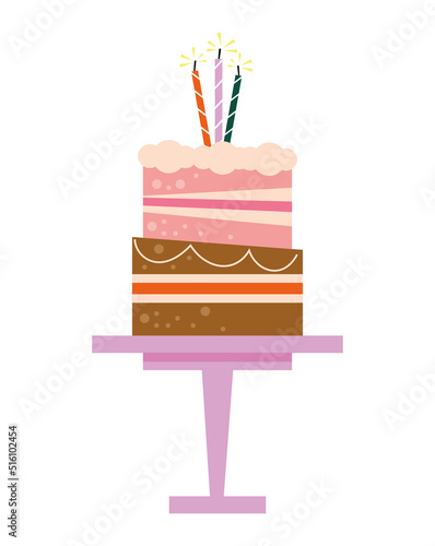 birthday cake in stand