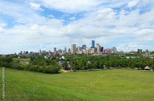 Cityscape of Edmonton, Alberta, Canada, during summer.
