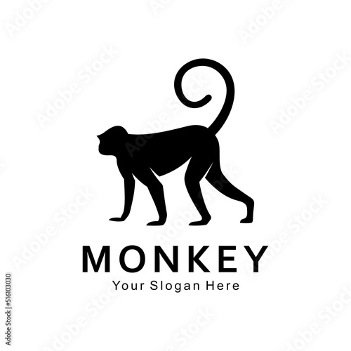 silhouette of a monkey logo