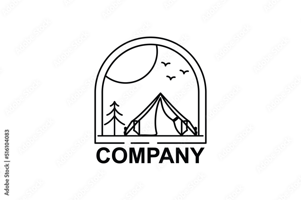 Camping badge logo design vector illustration Camping badge logo design vector illustration