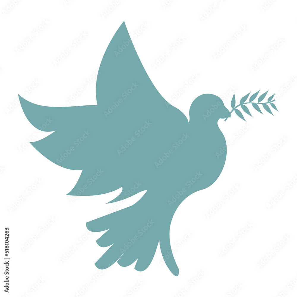 dove with branch silhouette dove with branch silhouette