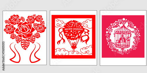 heart and roses wedding card design