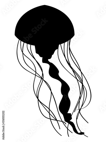 jellyfish sealife silhouette