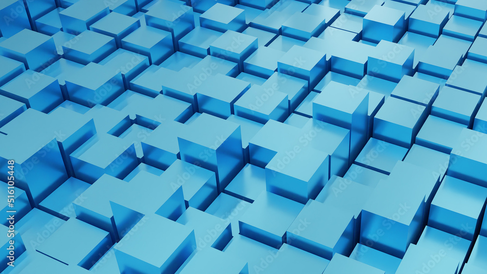 Obraz premium 3d render box perspective blue background square