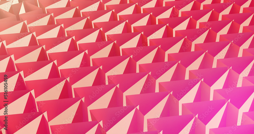 3d render pink orange background with hollow sharpen pointed triangles 3d render pink orange background with hollow sharpen pointed triangles
