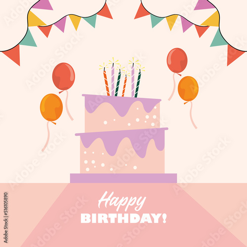 happy birthday lettering celebration