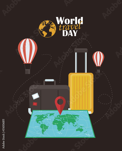 world travel day lettering