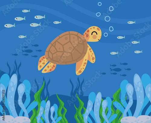 Fototapeta Naklejka Na Ścianę i Meble -  turtle sealife underwater