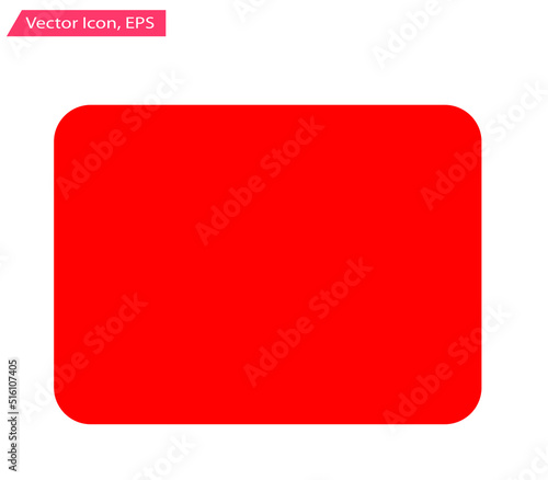 Rounded Rectangle Red Icon. Illustration. Vector Icon