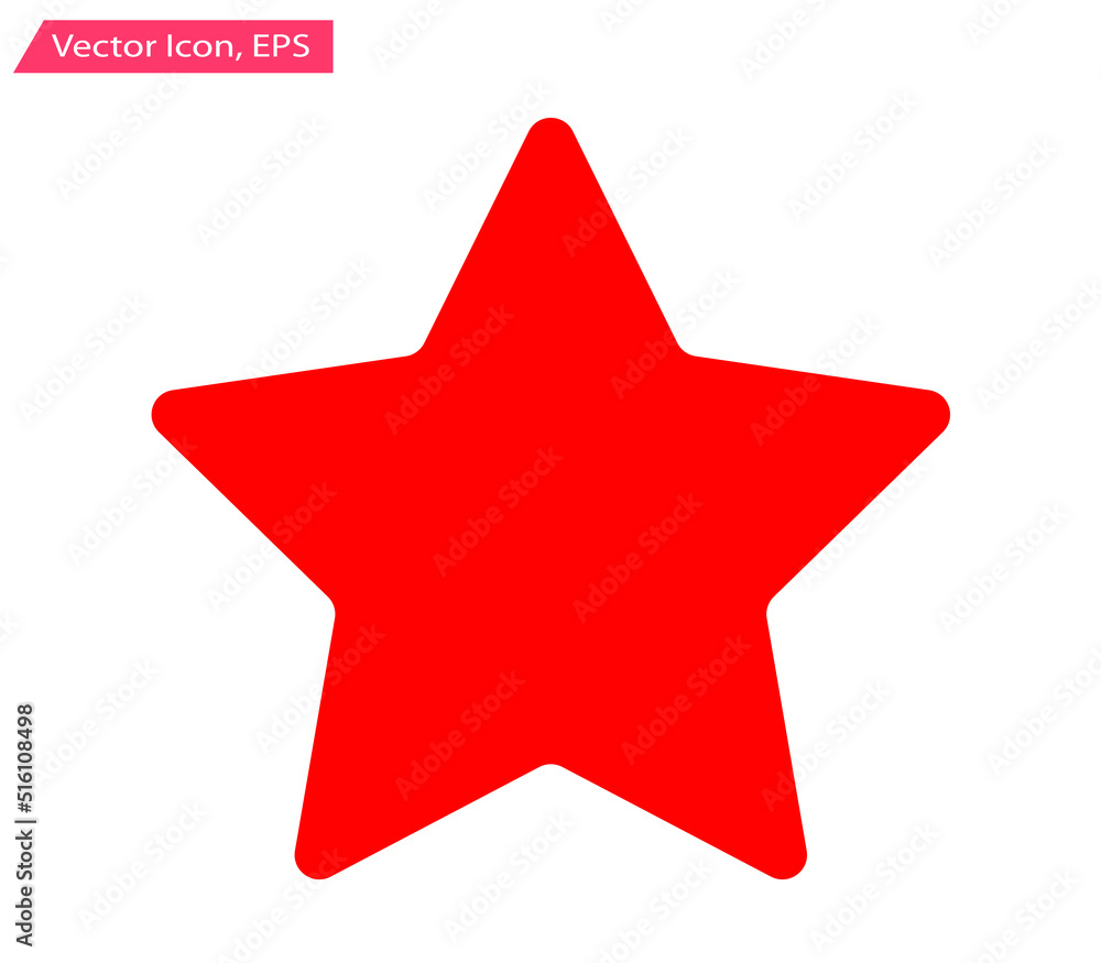 Rounded Star Red Icon. Vector Icon. Illustration. EPS Rounded Star Red Icon. Vector Icon. Illustration. EPS