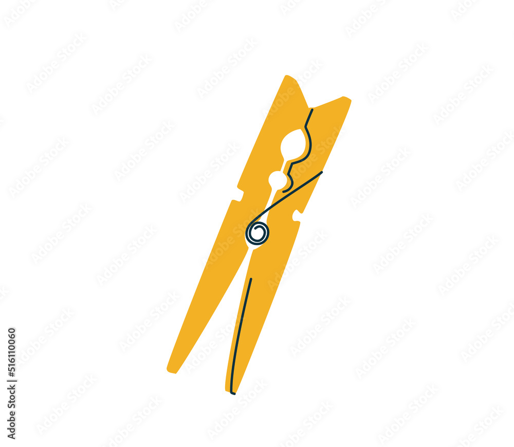 Wooden clothespin hand drawn illustration. Laundry holder isolated icon. Clamp accessory for holding, hanging vector clip art Wooden clothespin hand drawn illustration. Laundry holder isolated icon. Clamp accessory for holding, hanging vector clip art