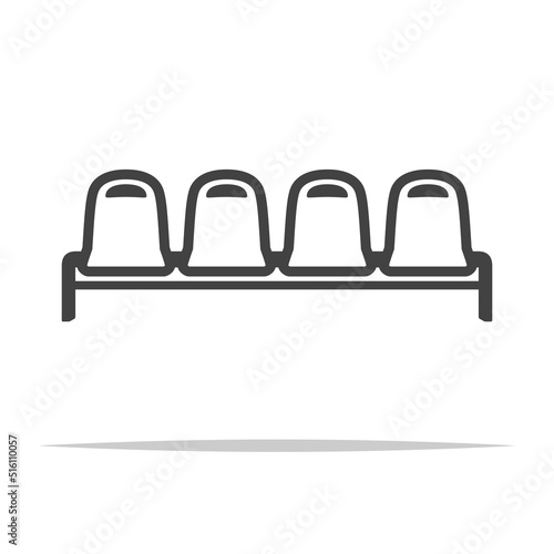 Waiting bench chairs icon transparent vector isolated