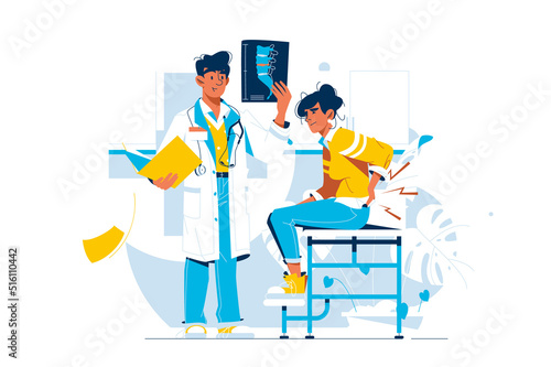 Doctor inspect x ray of patient