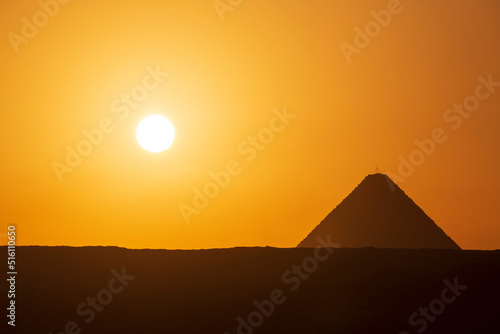 view on Great pyramid of Giza at sunrise