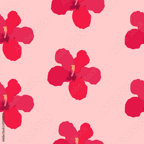 Beautiful hibiscus flowers Vector set of blooming tropical floral for holiday invitations, greeting card and fashion design Tropicania and exoticism