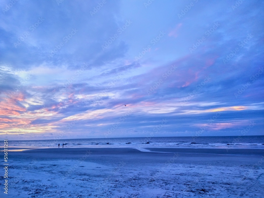 Early Morning Beach Ocean Sunrise Shore Landscape