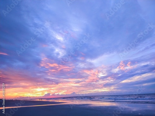 Brilliant Beach Ocean Sunrise Cloudscape Over Stream © Connor Brennan
