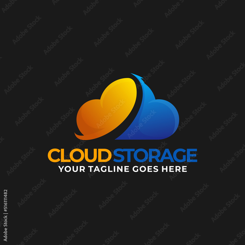Cloud storage logo. Cloud data logo Cloud storage logo. Cloud data logo