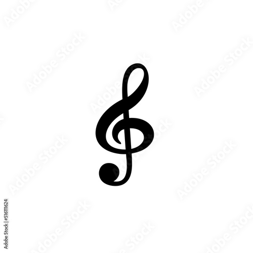 Music note simple flat icon vector