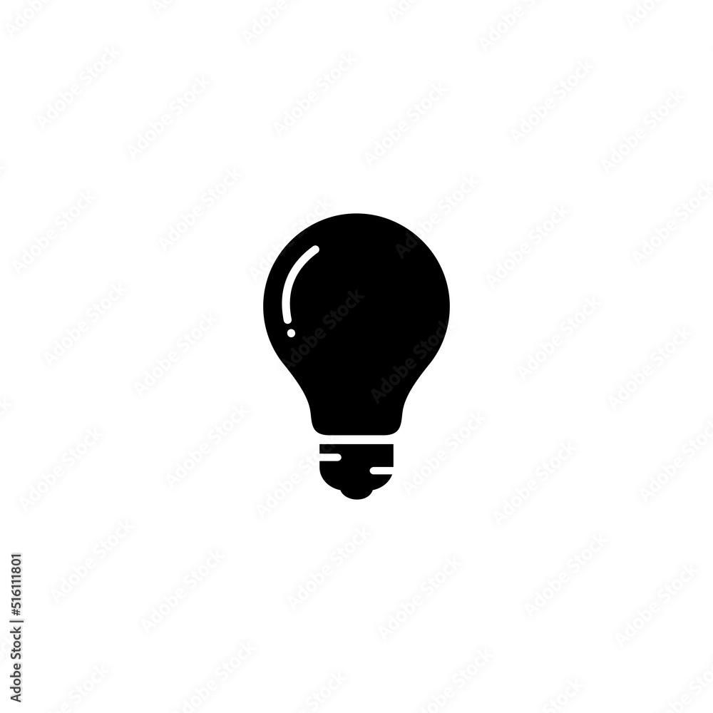 Bulb lamp simple flat icon vector