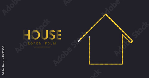 Home  House icon make from Measuring tape