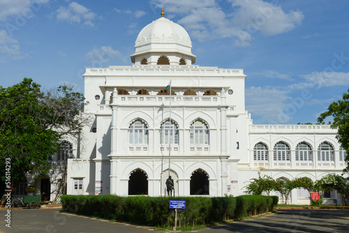 Thirumalai Naicker Palace, built in 1636 in the state of Tamil Nadu in India in an example of Indosaracenic architecture