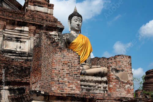 Tablou pe pânză Wat Yai Chaimongkhon, Ayutthaya, Thailand.